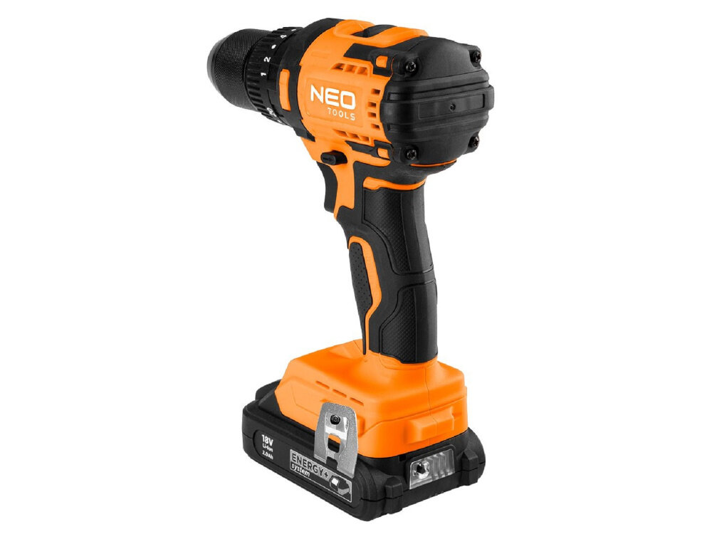 Wiertarko-wkrętarka NEO TOOLS 04-619 zaczep do paska wygodne przenoszenie szybki dostep mobilnosc efektywnosc