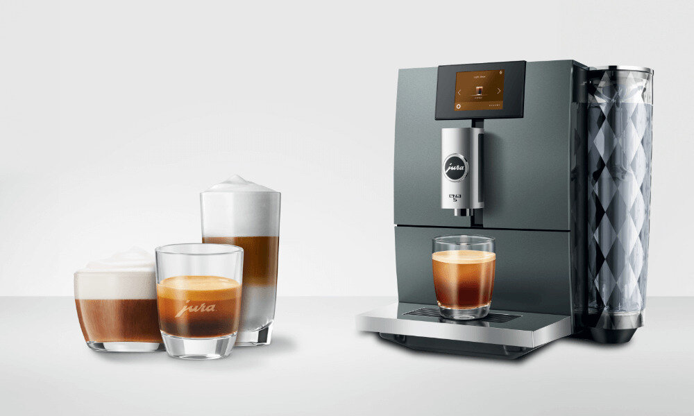Ekspres JURA ENA 5 Night Inox (EA) wygląd design tło wizualizacja Stylowa kawa na każdą okazję
