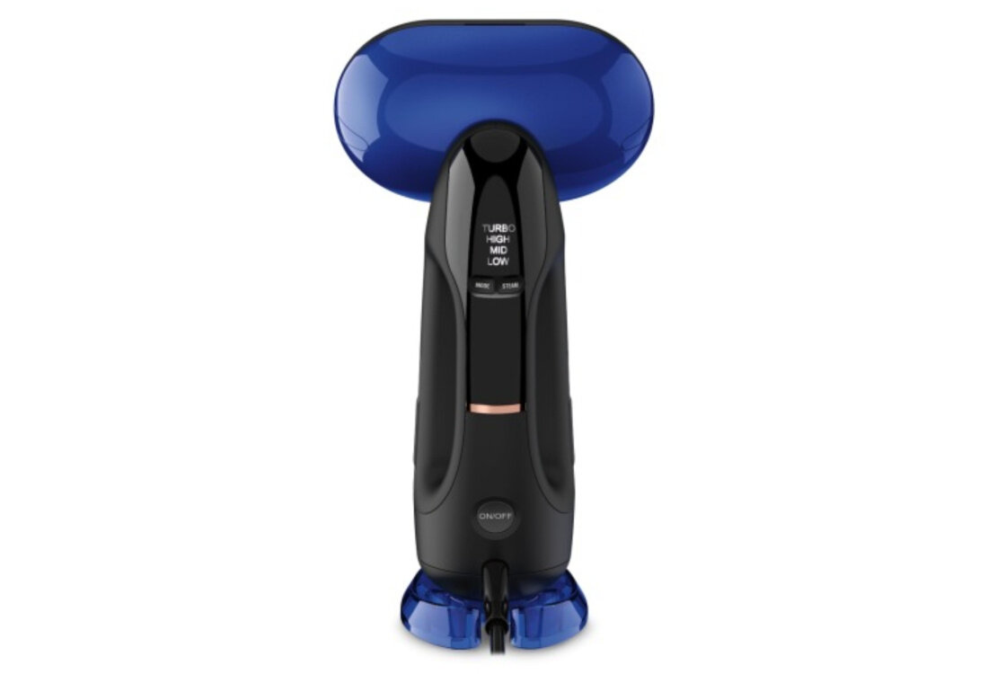 Parownica do ubrań CONAIR Turbo Extreme Steam 2w1 GS108 Niebieski Komfort Użytkowania automatycznie zatrzymuje parowanie wznawia działanie 4 podświetlane ustawienia LED 