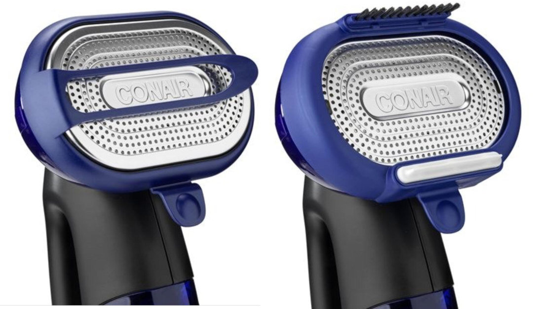 Parownica do ubrań CONAIR Turbo Extreme Steam 2w1 GS108 Niebieski szereg akcesoriów Delicates Bonnet Bristle Brush ochrona materiału