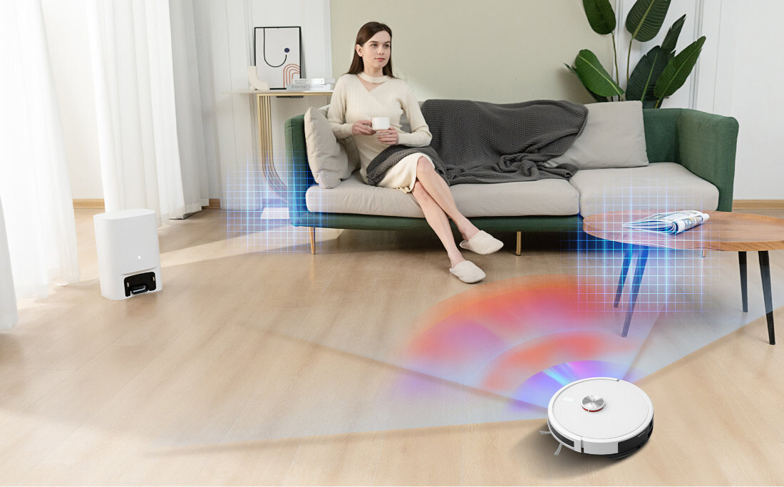 Robot sprzątający LYDSTO R5 Biały Nawigacja laserowa zakres promień tworzenie mapa precyzyjnie mierzy omijanie przeszkód dokładne sprzątanie