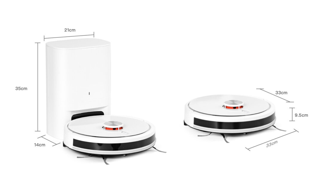 Robot sprzątający LYDSTO R5 Biały wysokość zakamarki budowa dokładne sprzątanie