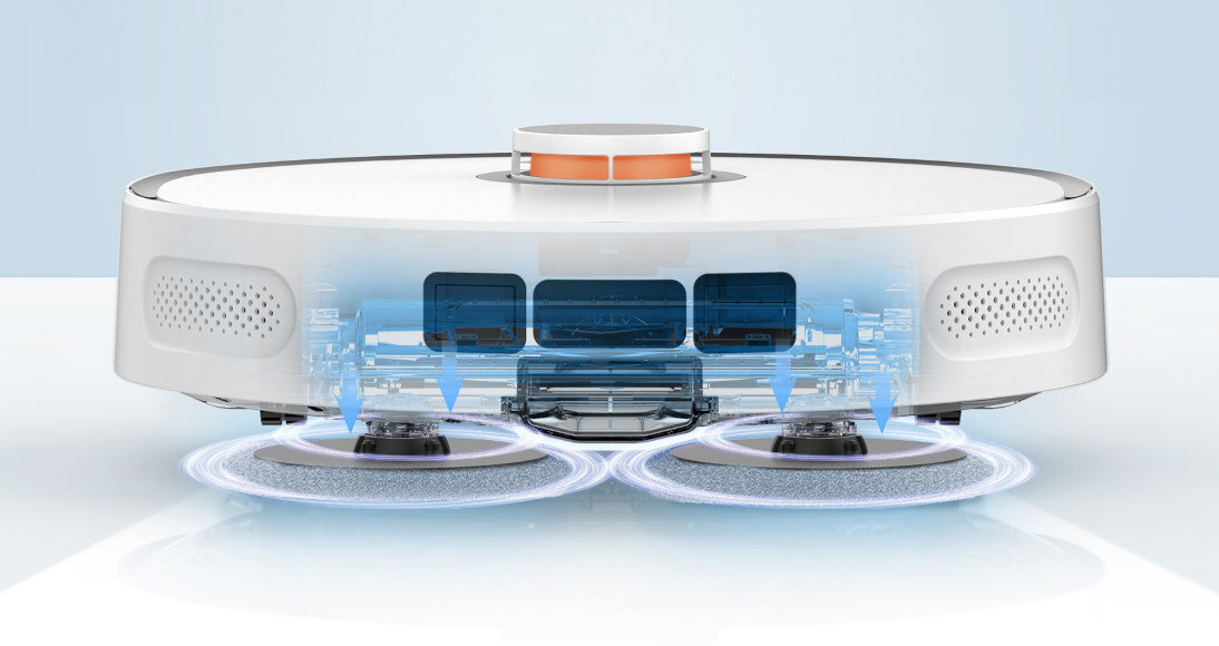 Robot sprzątający LYDSTO W2 Edge Biały Podwójna szczotka przeciwbieżna zaschnięte plamy czyszczenie