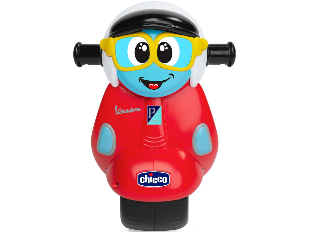 Motocykl zdalnie sterowany CHICCO Vespa Primavera 00010093000000 bezpieczeństwo najmłodszych solidna konstrukcja wysoka jakość materiałów trwałość zabawki kompaktowe wymiary 20 x 10 x 17 cm wygodne użytkowanie i przechowywanie dla dzieci uwielbiających ruch i aktywną zabawę w domu 
