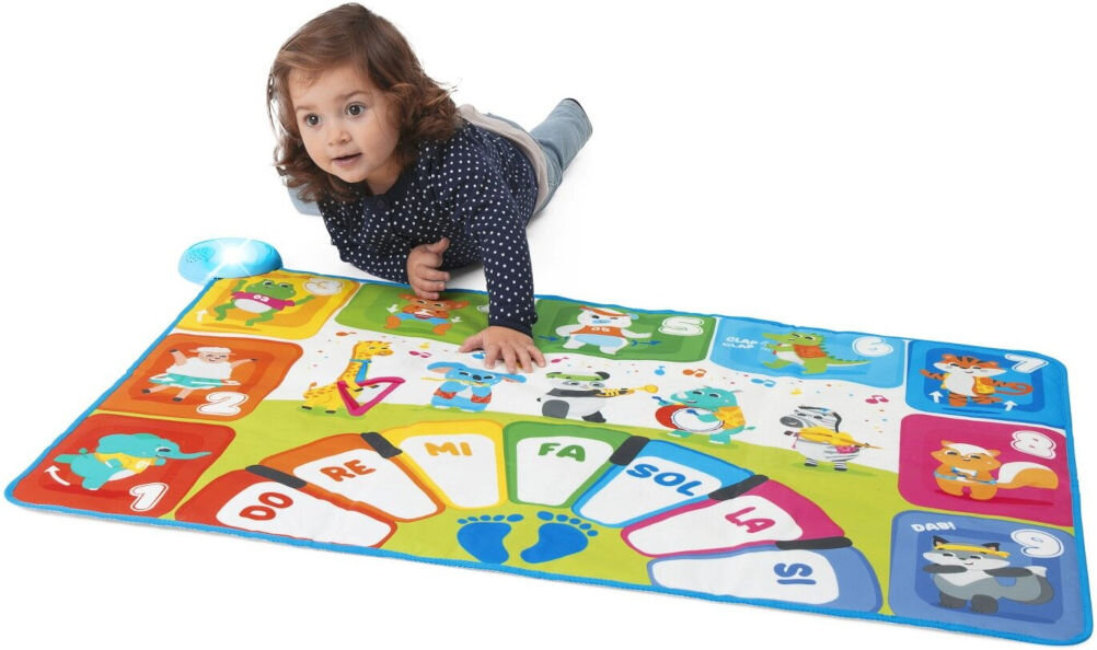 Mata edukacyjna CHICCO Happy Music 00011855000000 odtwarza losowe dźwięki interaktywny punkt symbolizujący dane zwierzątko Dioda LED
