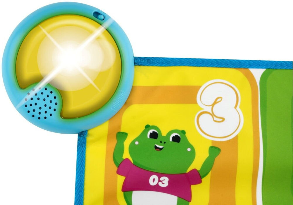 Mata edukacyjna CHICCO Happy Music 00011855000000 Ponad 50 melodii, dźwięków zwierząt, instrumentów i nut panel emitujący dźwięki i światła, wita
dziecko wesołą melodią oraz efektami świetlnymi
