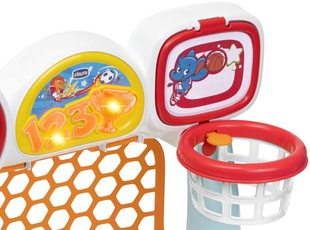 Zabawka interaktywna CHICCO Fit&Fun Liga Multisportowa 00009811000000 korzyści rozwojowe zdolności poznawczych umiejętności motoryczne umiejętności społeczne uczy dzieci współpracy
dzielenia się i komuniakcji koordynacja oko-ręka rozwija wyobraźnię i koncentrację różnorodność gier