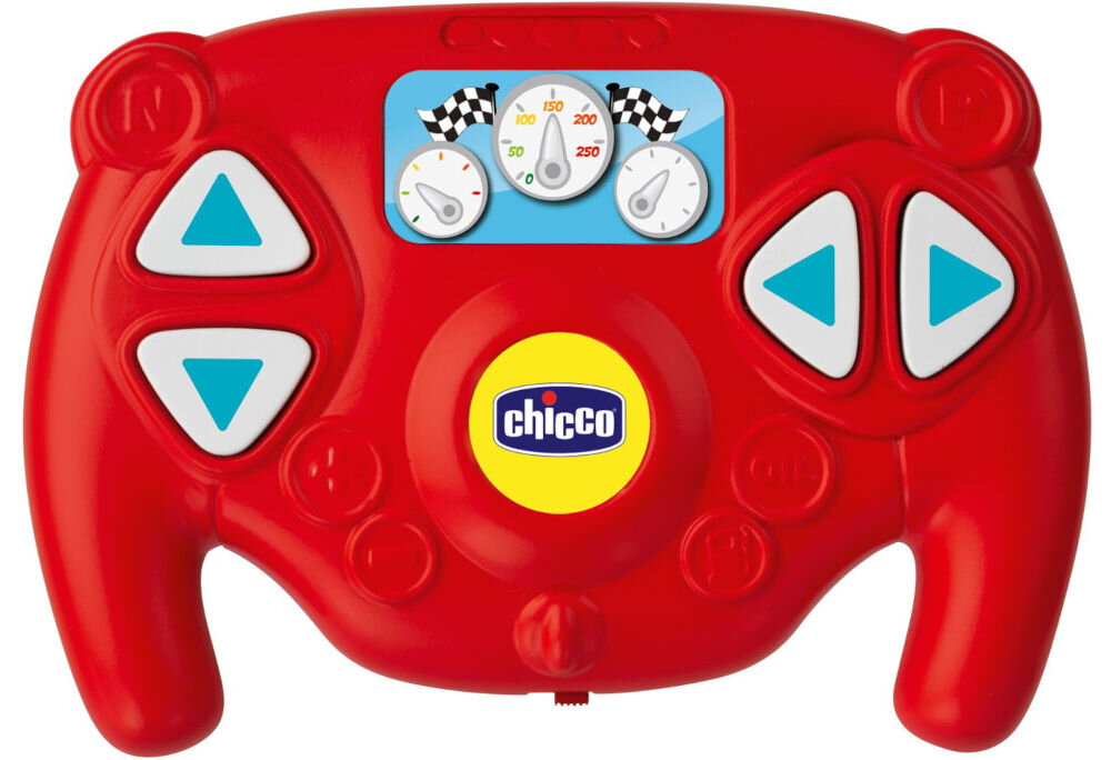 Samochód zdalnie sterowany CHICCO Turbo Team Tom Race 00011333000000 funkcjonalny pilot w kształcie kierownicy samodzielne kierowanie samochodzikiem poczucie się mistrzem kierownicy intuicyjne sterowanie płynna jazda w przód tył oraz skręty pełna kontrola pilot działa na podczerwień w dowolnym miejscu w domu zasięg pilota 4 m swobodę ruchu