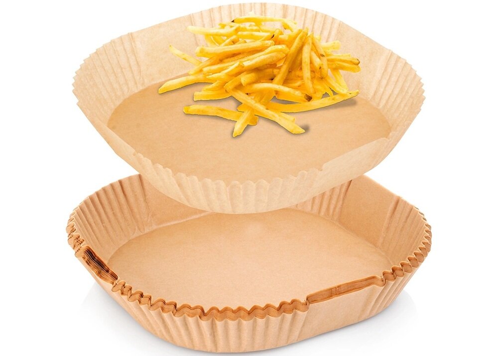 Papier do Air Fryer ORION 23 x 23 cm 50 sztuk zestaw wkładów do frytkownicy, porcja frytek we wkłądzie, ograniczenie bałaganu