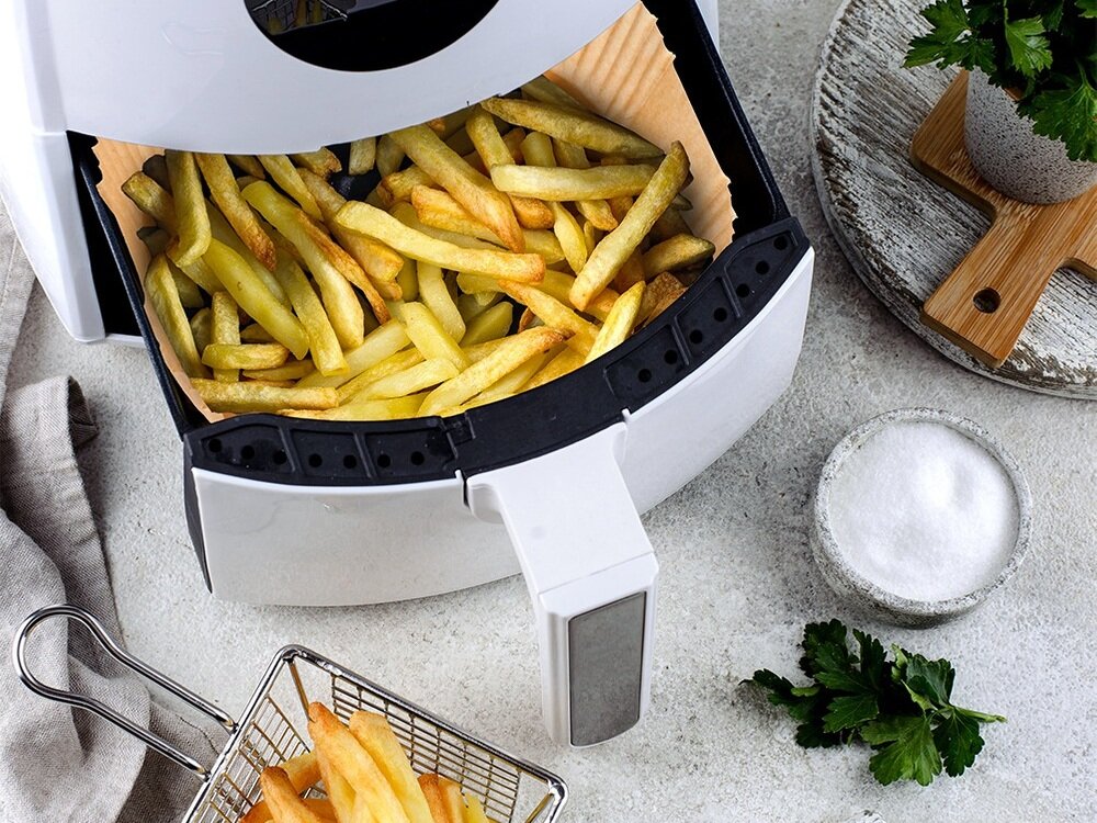 Papier do Air Fryer ORION 23 x 23 cm 50 sztuk wkład w użyciu we frytkownicy, nie wpływa na smak potraw