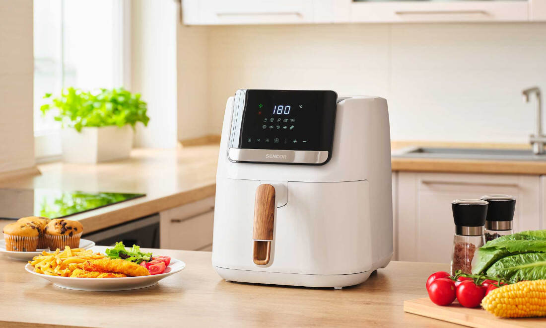 Air Fryer Frytkownica beztłuszczowa SENCOR Vita SFR 6551WH z termoobiegiem i 10 gotowymi programami Gotowanie pod kontrolą timer z sygnałem dźwiękowym  przypomnienie