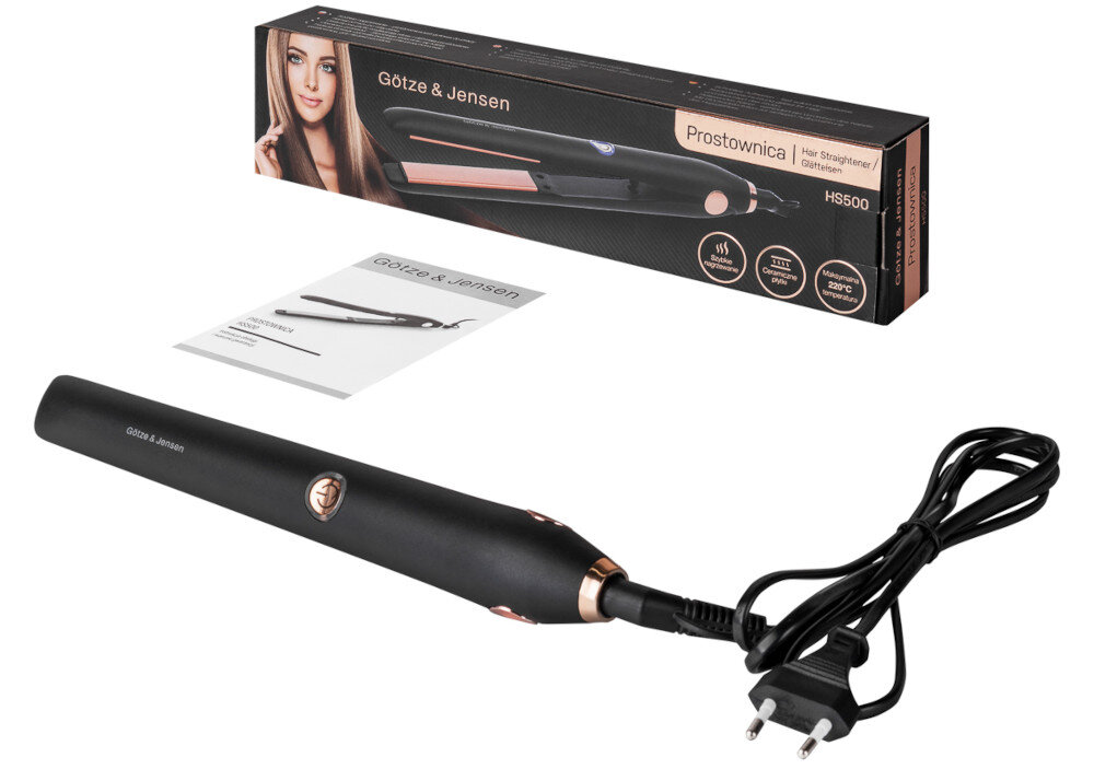Prostownica-GÖTZ-&-JENSEN-HS500 zawartosc opakowania