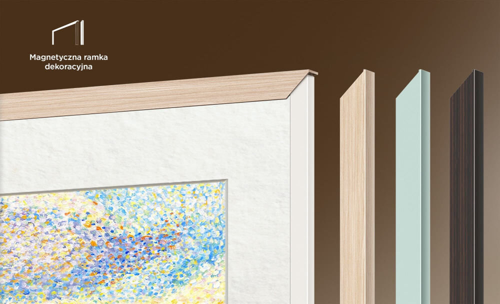 Telewizor TCL 75A300W NXTVision 75 QLED 4K 144Hz Google TV wymiana ramek zmiana koloru ramki dodatkowe wyposażenie - wizualizacja wymiany ramek ramki w różnych kolorach