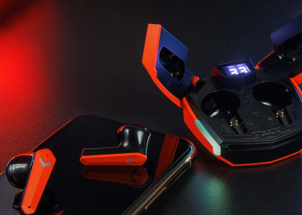 Słuchawki douszne CANYON DoubleBee GTWS-2 etui wyswietlacz ladowanie poziom naladowania