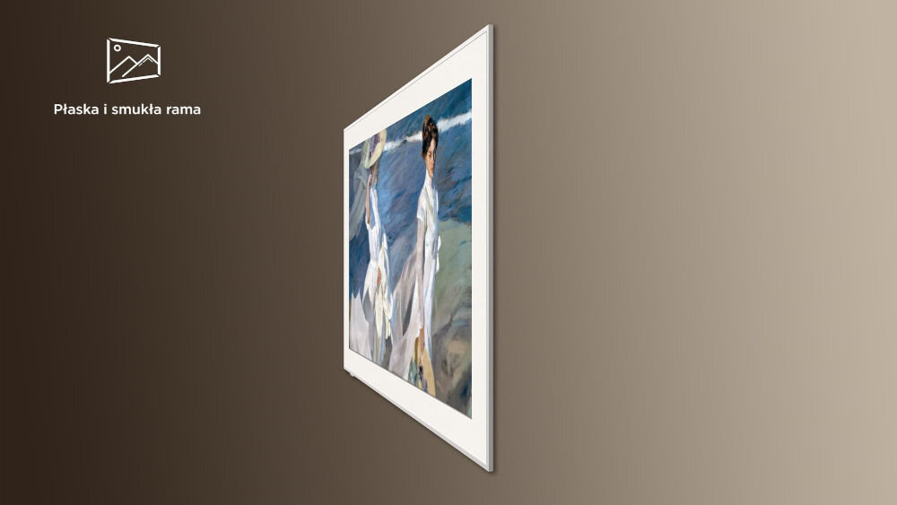 Telewizor TCL 55A300W NXTVision 55 QLED 4K 144Hz Google TV elegacnki minimalistyczny design- widok bokiem cienka forma