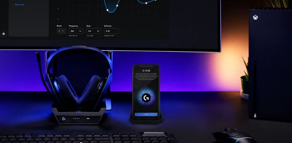 Słuchawki LOGITECH Astro A50 (Gen 5) G HUB parametryczny EQ redukcja szumów personalizacja, sluchawki w stacji bazowej, smartfon  konsola, monitor