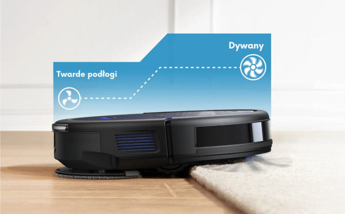Robot sprzątający EUFY G50 Hybrid Technologia BoostIQ automatyczna regulacja mocy twarde podłogi dywany ustawienia parametry