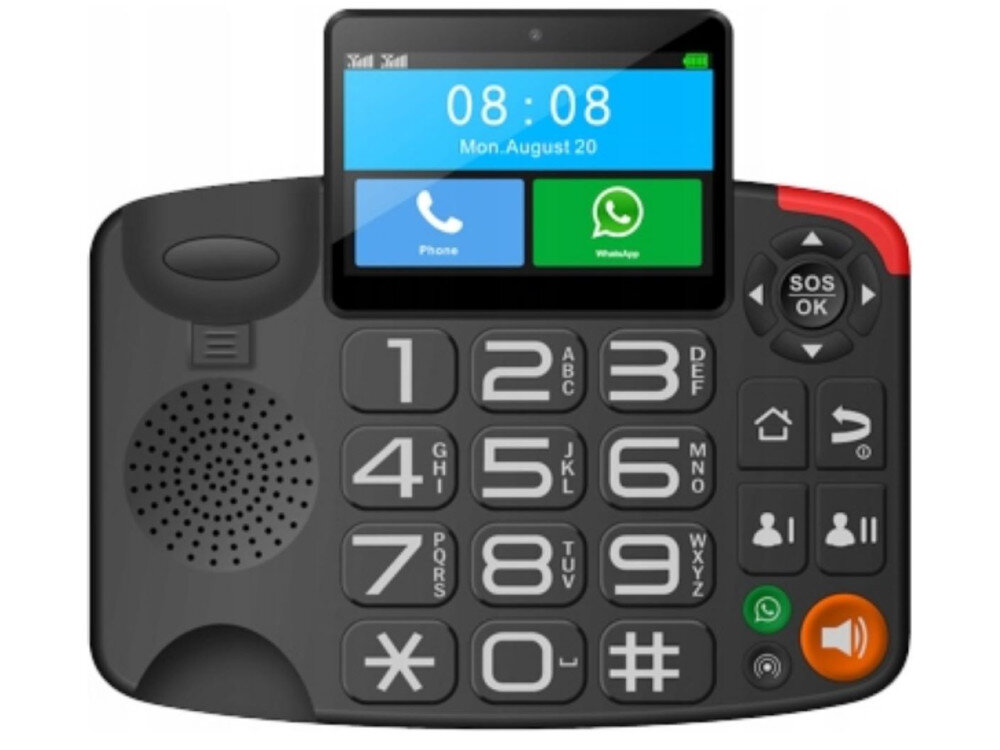 Telefon MAXCOM MM42D Czarny duże klawisze duży i kolorowy ekran o przekątnej 3,8 cala