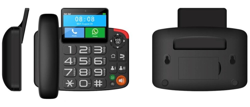 Telefon MAXCOM MM42D Czarny funkcja szybkiego wybierania zaprogramowanych numerów kalendarz kalkulator aparat dyktafon tryb samolotowy