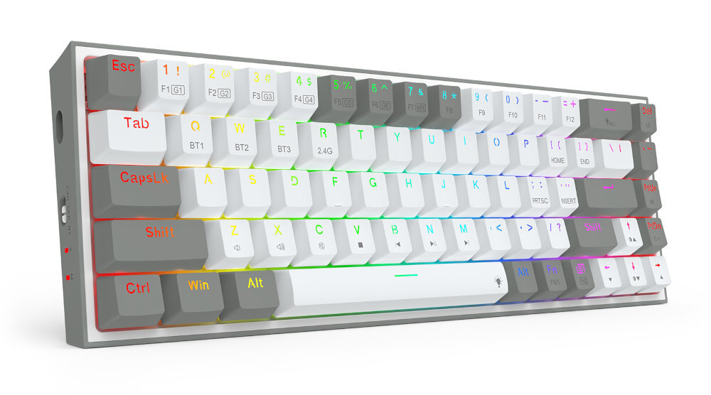 REDRAGON Castor Pro biało szara klawiatura mechaniczna