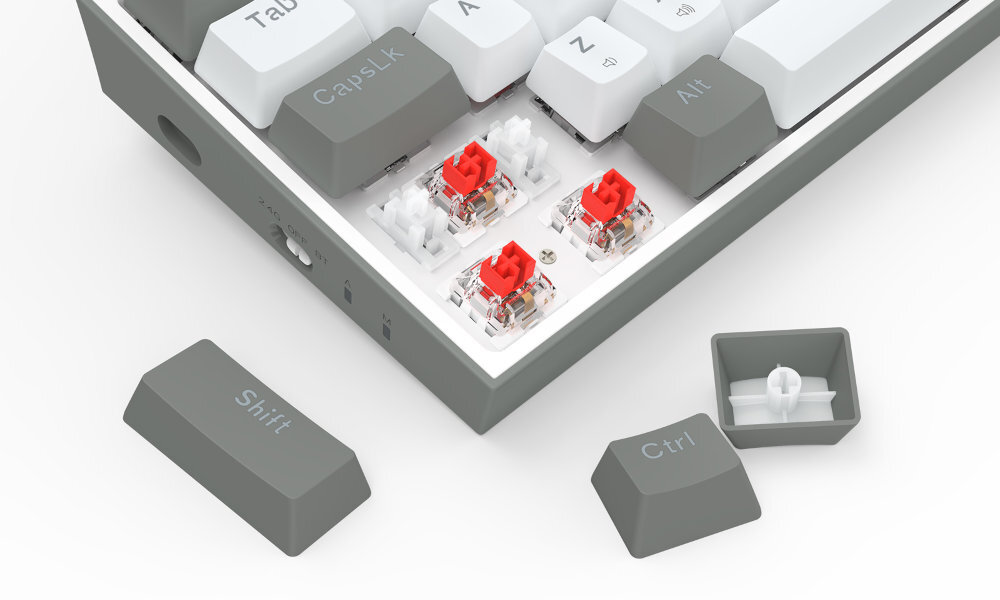 REDRAGON Castor Pro czerwone przełączniki mechaniczne Redragon grania pisania Funkcje anti-ghosting n-key rollover technologia hot swap switchy