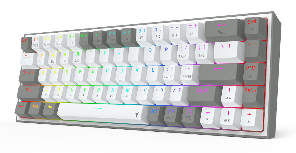 REDRAGON Castor Pro wymiarom 315 x 106 x 34 mm wadze 460 g konstrukcja w układzie 65%
