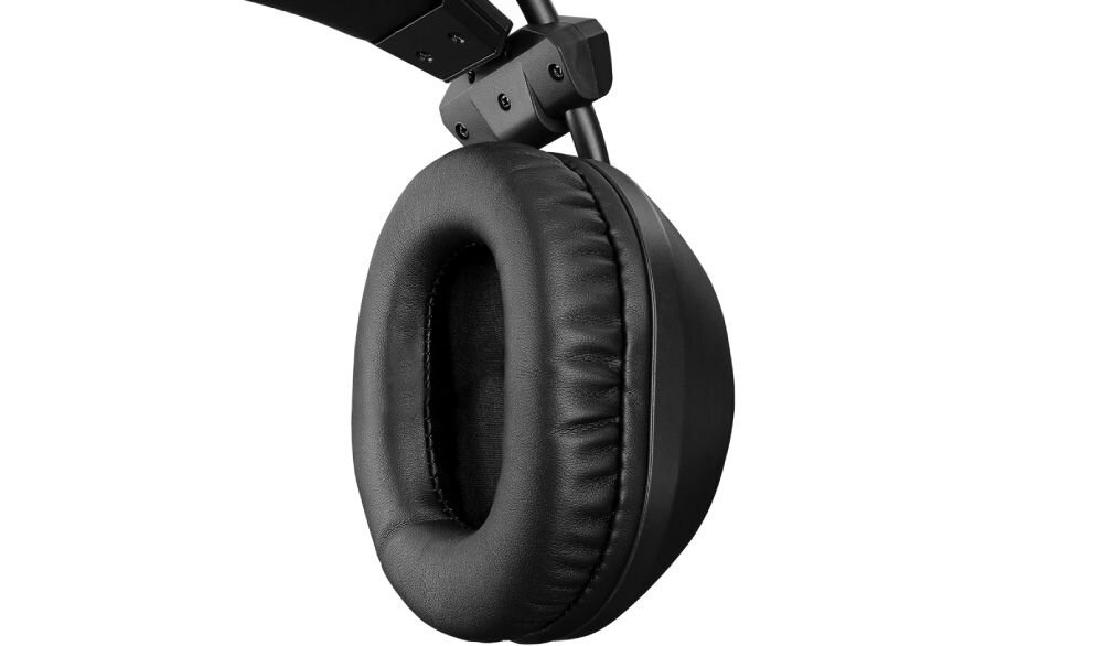 RAMPAGE RM-K19 Przewodowe słuchawki gamingowe z mikrofonem, nauszne, RGB, USB, czarne miękkie nauszniki ergonomiczna konstrukcja dopasowanie do kształtu głowy przyjemne w dotyku materiały przepuszczanie powietrza skupienie na grze