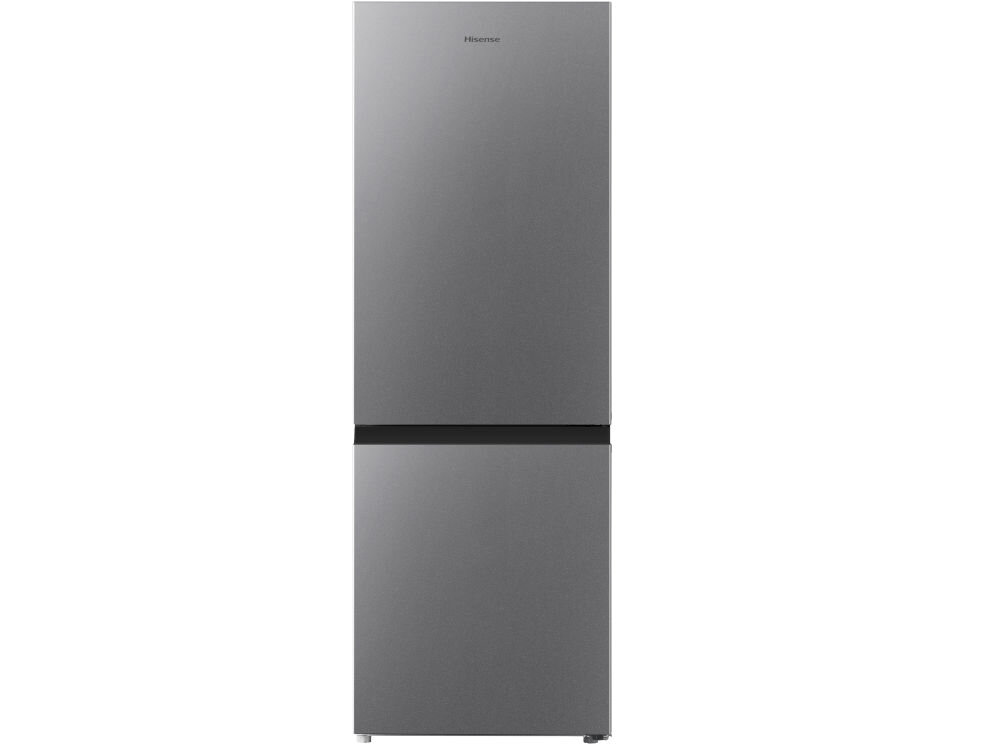 Lodówka HISENSE RB224D4BDE 143cm Srebrna codzienna świeżość srebrna lodówka stoi prosta drzwi do chłodziarki i do zamrażalki białe tło