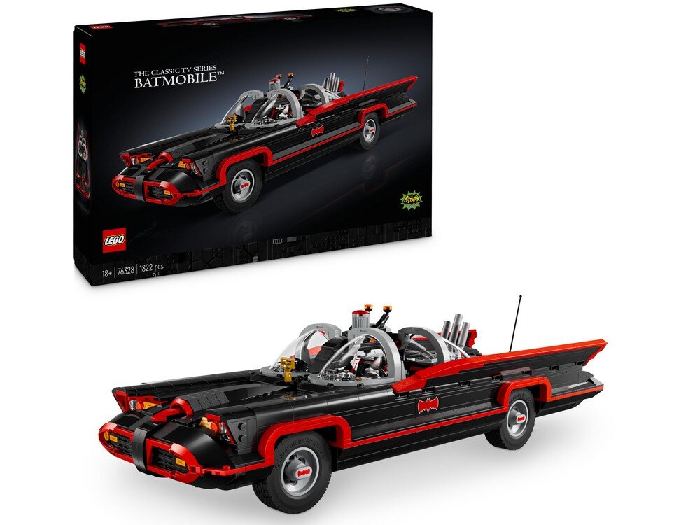 LEGO 76328 DC Batman Klasyczny serial telewizyjny Batman — Batmobil Zestaw pudełko