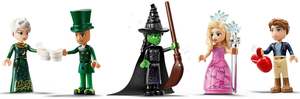 LEGO 75684 Wicked Powitanie w Emerald City postaci z Wicked Glinda Elphaba Fiyero Czarnoksięznik Madame Morrible