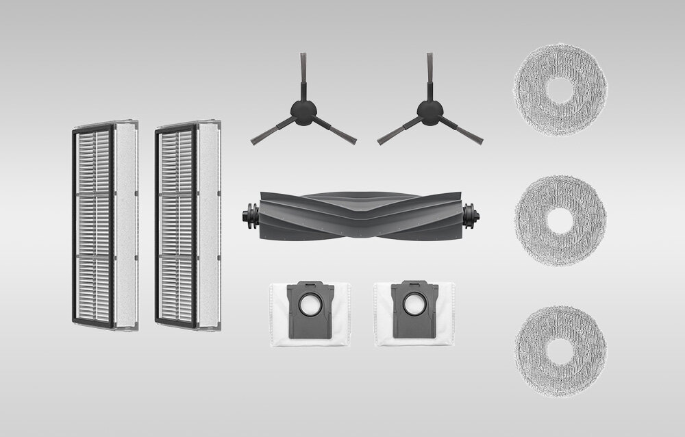 Zestaw akcesoriów MOVA E30 Ultra Pełna skuteczność sprzątania wygląd design tło wizualizacja