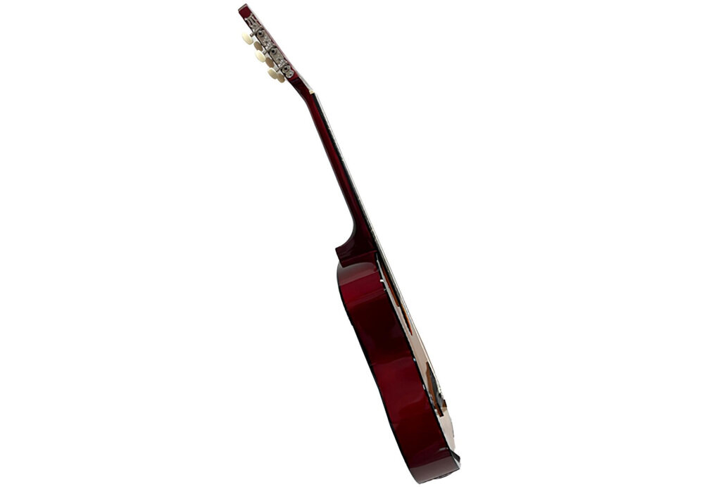 Gitara klasyczna V-TONE CG One - 4/4 do nauki gry dla początkujących, gitara z boku na białym tle