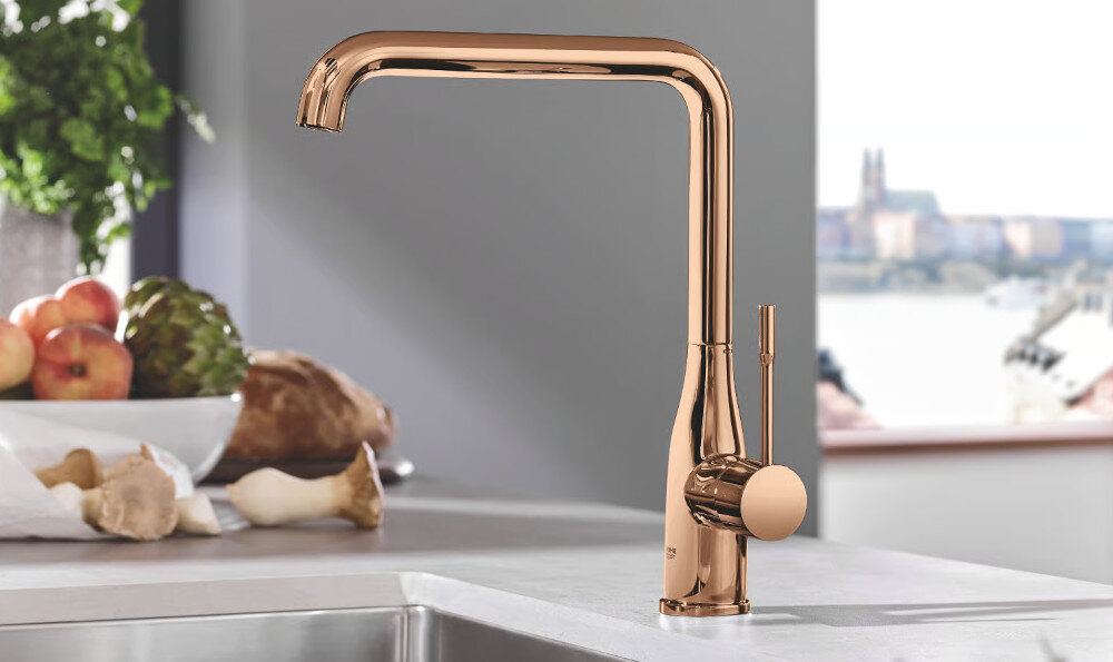 Bateria GROHE Essence 30269DL0 obrotowa wylewka wygoda płynna praca ceramiczna głowica kolory Zasięg wylewka Wymiary Wysokość