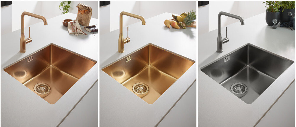 Bateria GROHE Essence 30269GL0 obrotowa wylewka korzystanie wygoda obracanie SilkMove kontrola precyzja design dźwignia