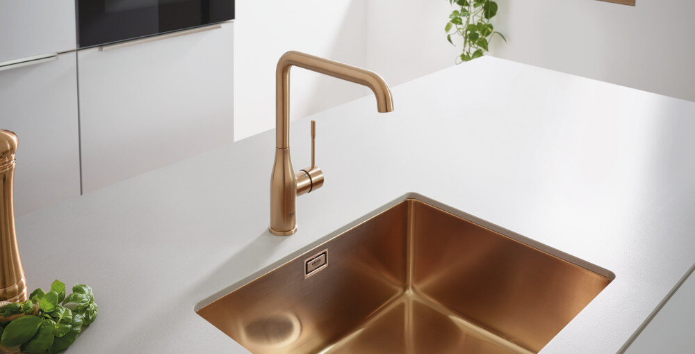 Bateria GROHE Essence 30269GN0 obrotowa wylewka wygoda płynna praca ceramiczna głowica kolory Zasięg wylewka Wymiary Wysokość