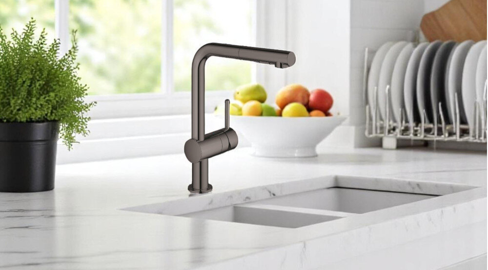 Bateria GROHE Minta 30274A00 obrotowa wylewka wygoda płynna praca ceramiczna głowica kolory Zasięg wylewka Wymiary Wysokość