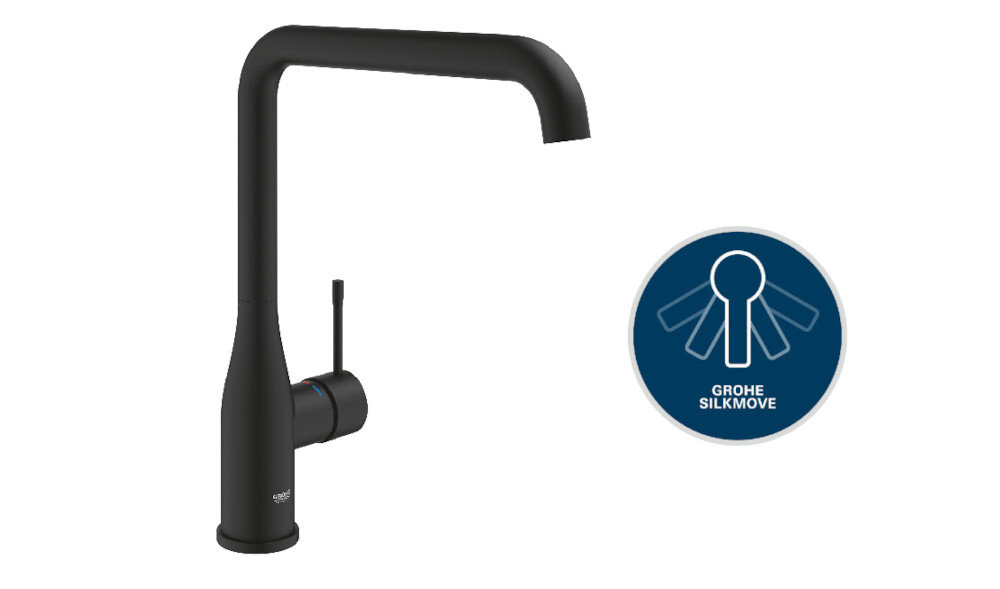 Bateria GROHE Essence 30505KF0 obrotowa wylewka korzystanie wygoda obracanie SilkMove kontrola precyzja design dźwignia