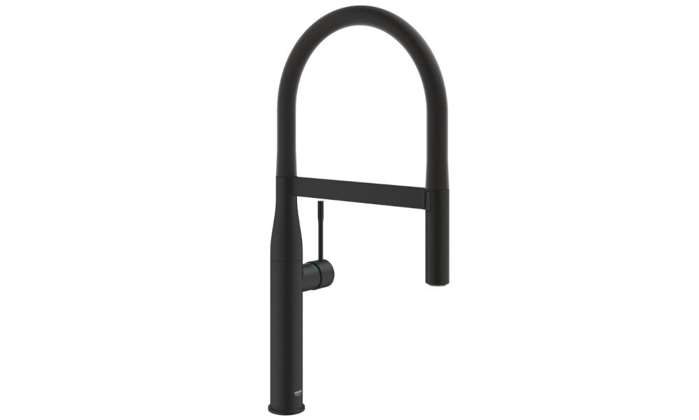 BATERIA GROHE ESSENCE DN 15 30503KF0 CZARNY wylewka Wyciągana dwa rodzaje strumieni prysznic silny zasięg wylewki 240 mm obrotowa wylewka korzystanie wygoda 360 stopni