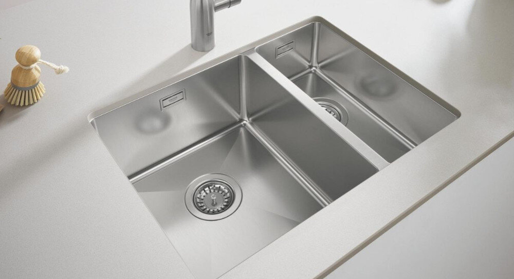 ZLEWOZMYWAK GROHE K700U 59,5X45 CM 31577SD1 STALOWY lifestyle bateria kuchenna sitko nalewanie wody kuchnia duża komora wymiary wygoda duże naczynia 500 x 400 x 200 mm