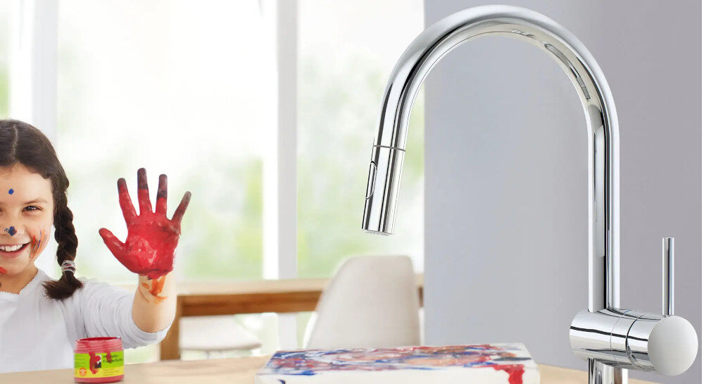 BATERIA GROHE Minta Touch 31358002 Chrom wylewka Wyciągana dwa rodzaje strumieni prysznic silny zasięg wylewki 240 mm