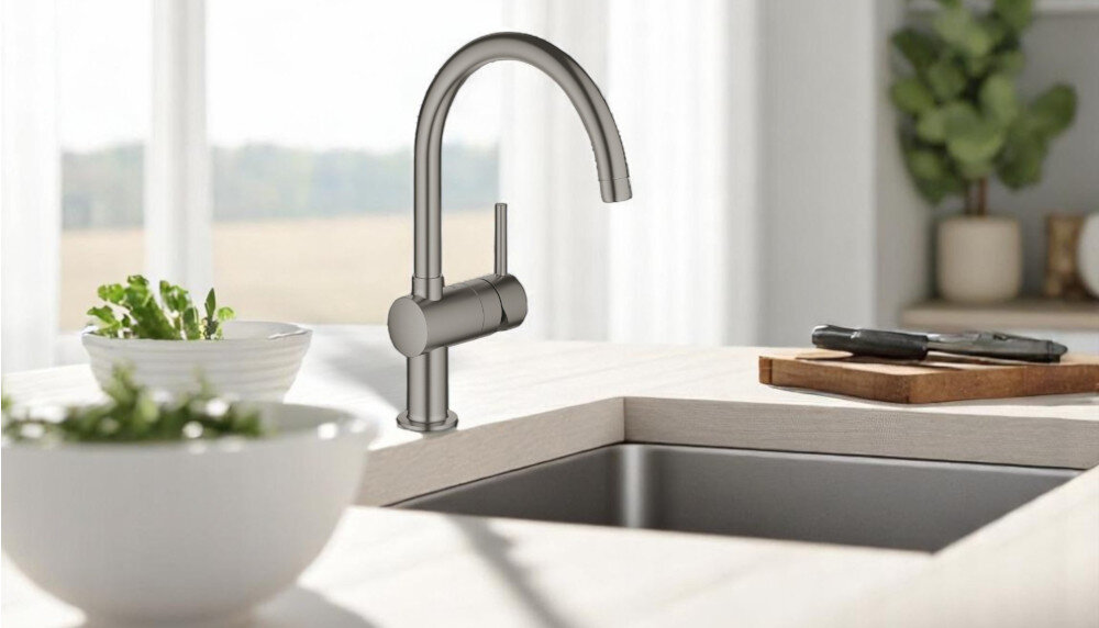 Bateria GROHE Minta 32917AL0 obrotowa wylewka wygoda płynna praca ceramiczna głowica kolory Zasięg wylewka Wymiary Wysokość