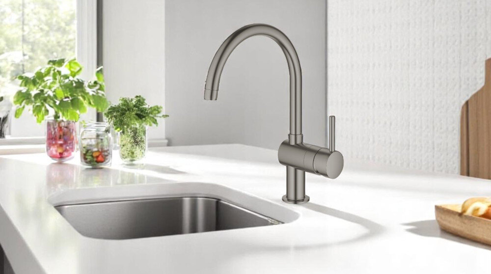 Bateria GROHE Minta 32917AL0 lifestyle bateria front lewo prawo styl wygląd obsługa dźwignia