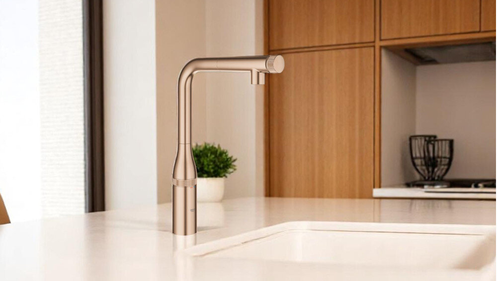 Bateria GROHE Essence SmartControl 31615A00 Czarny lifestyle bateria front lewo prawo styl wygląd obsługa dźwignia