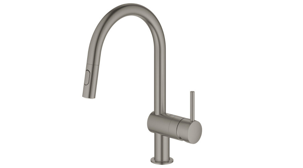 BATERIA GROHE Minta DN 15 32321AL2 CZARNY wylewka Wyciągana dwa rodzaje strumieni prysznic silny zasięg wylewki 240 mm obrotowa wylewka korzystanie wygoda 360 stopni