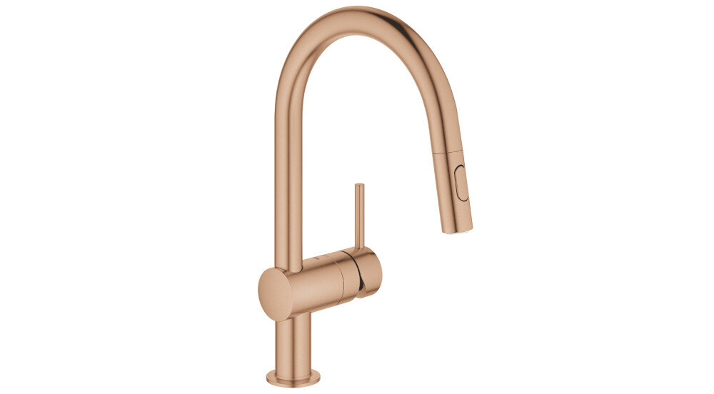 BATERIA GROHE Minta Touch 32321DL2 Złoto szczotkowane wylewka Wyciągana dwa rodzaje strumieni prysznic silny zasięg wylewki 240 mm obrotowa wylewka korzystanie wygoda 360 stopni