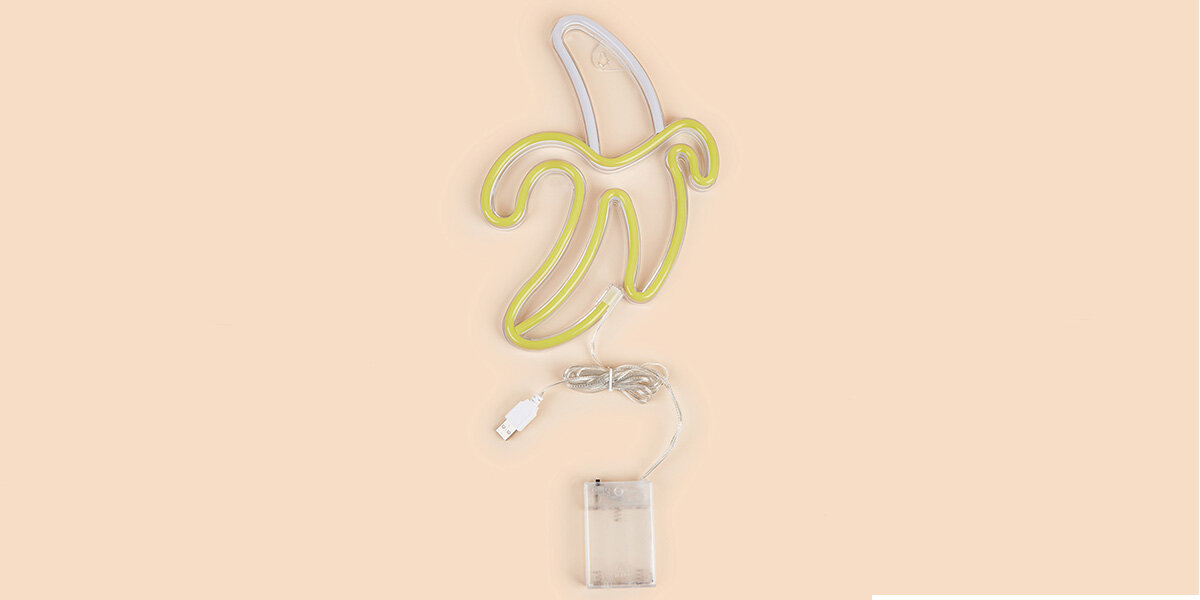 Neon LED MANTA Banan włącznik szybkie włączenie i wyłączenie 2 metrów USB-A