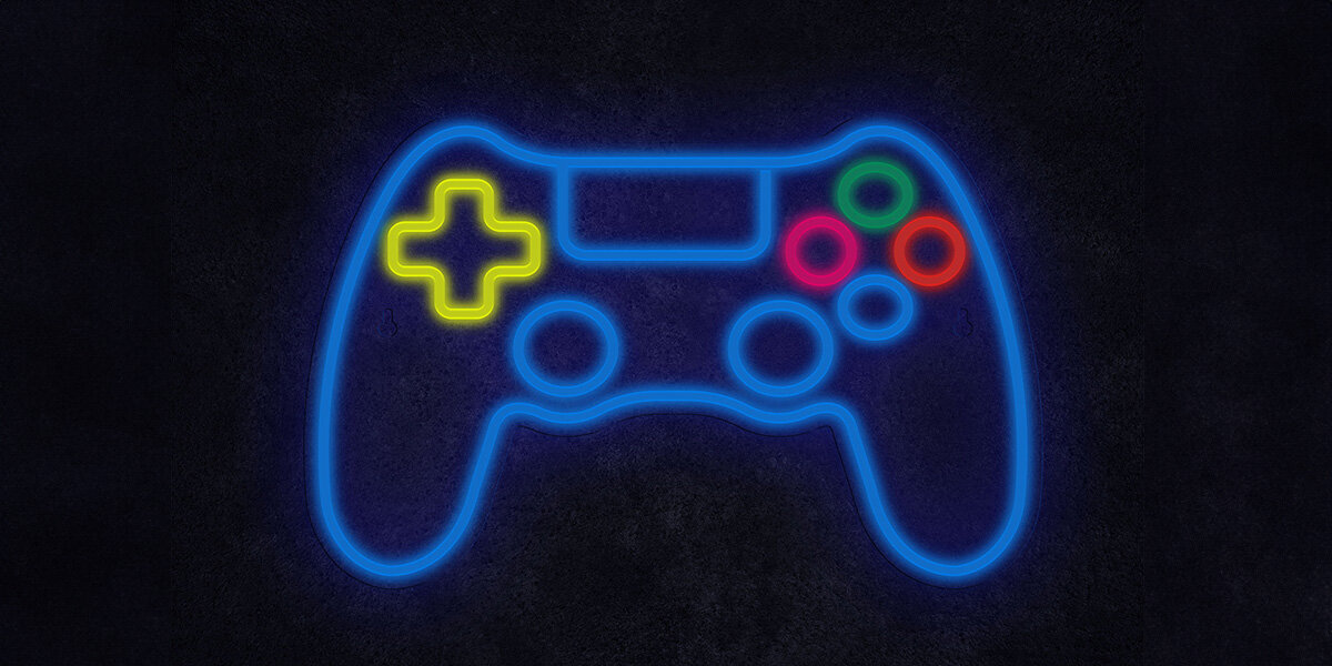 Neon LED MANTA Gamepad