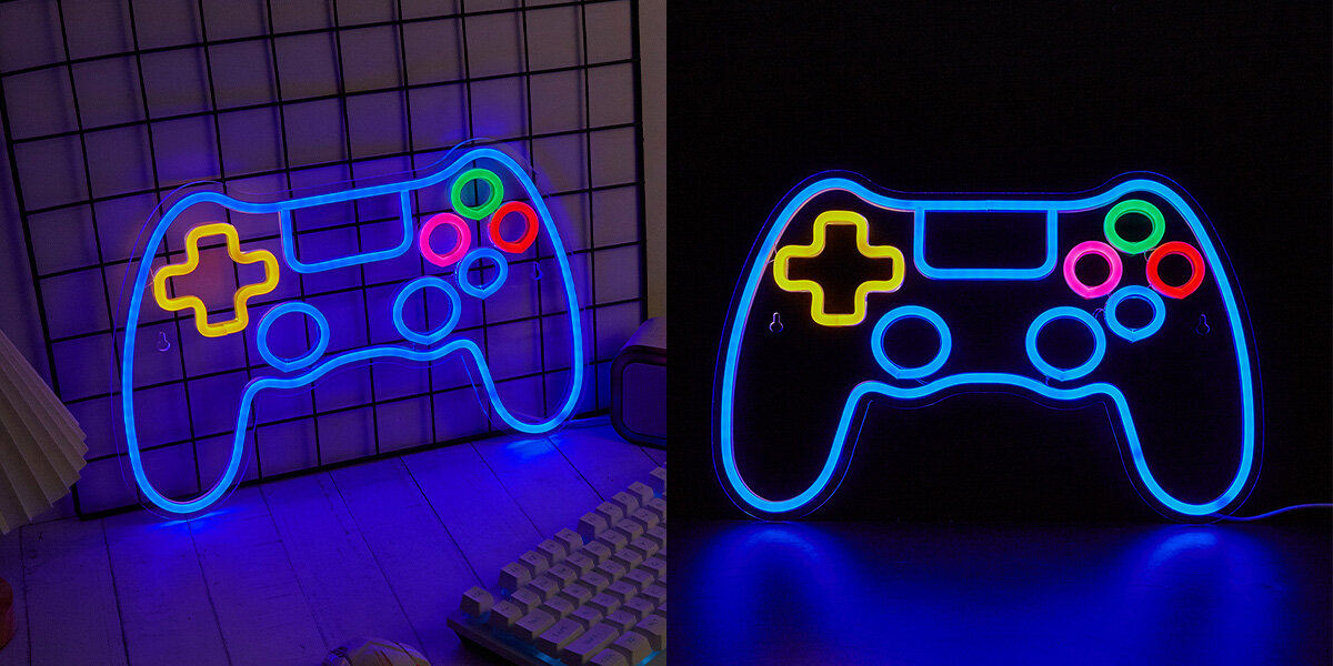 Neon LED MANTA Gamepad włącznikowi regulatorowi jasności dostosować światło 2-metrowy kabel