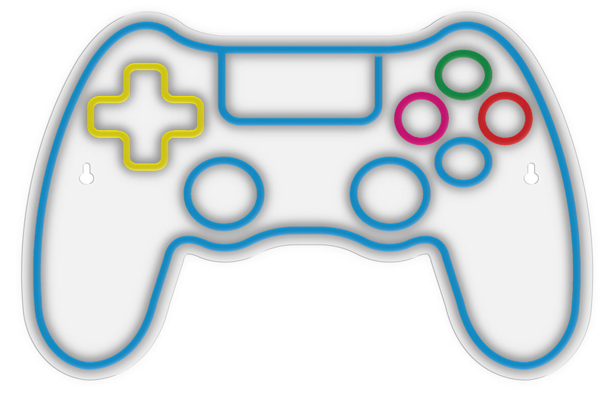 Neon LED MANTA Gamepad żywe kolory energooszczędna efektownym oświetleniem podstawie z pleksi