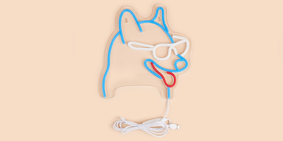 Neon LED MANTA Pies USB-A komputera, powerbanku czy ładowarki szybkie i proste